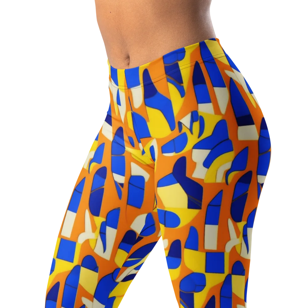 Blue Hour Geometry on Leggings — Left Front