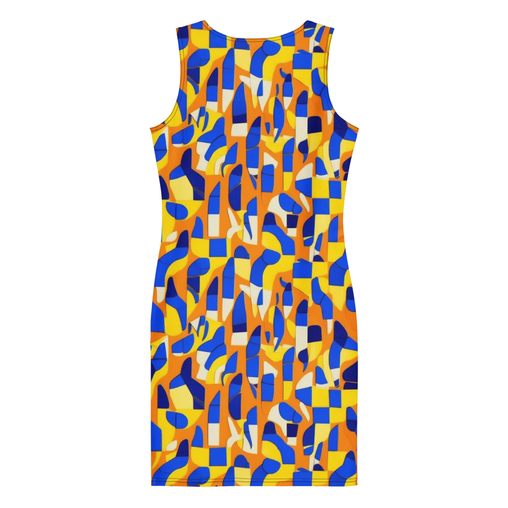 Blue Hour Geometry on Bodycon Dress — Back