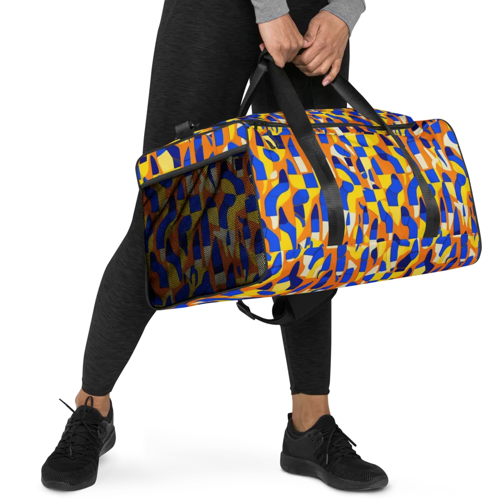 Blue Hour Geometry on Duffle Bag — Right Front