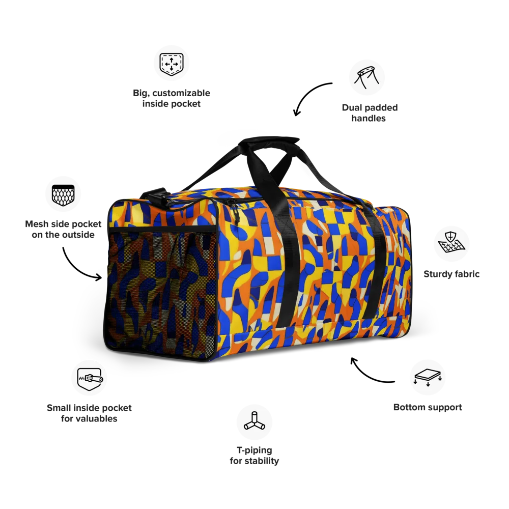 Blue Hour Geometry on Duffle Bag — Right Front
