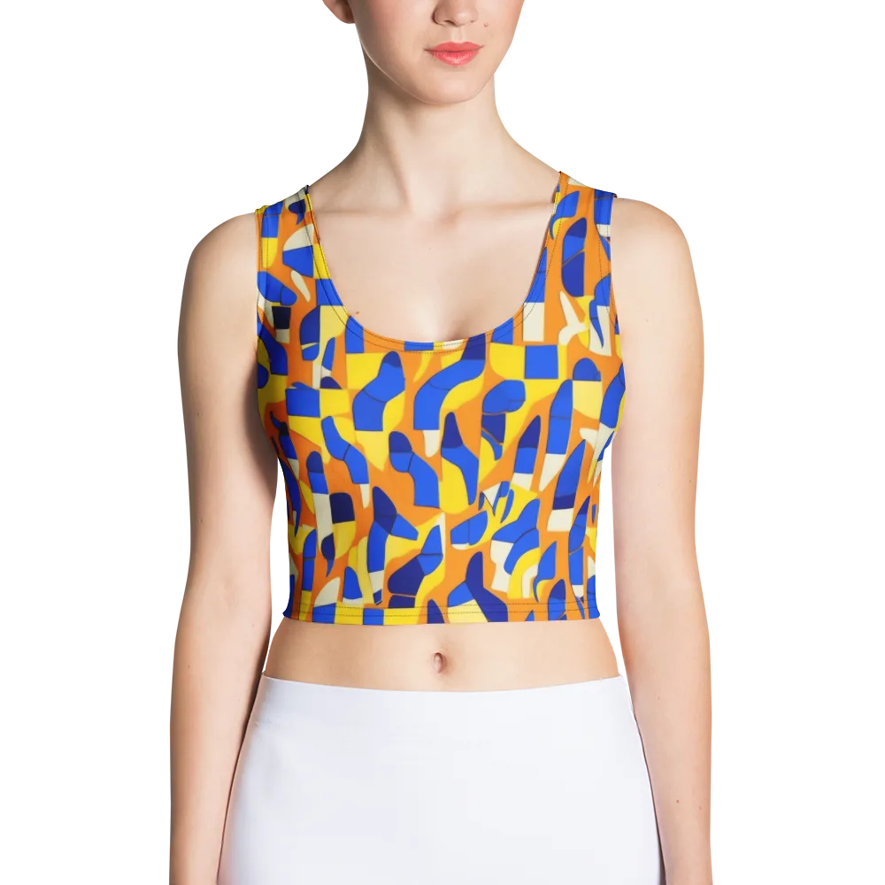 Blue Hour Geometry on Crop Top — Front