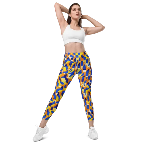 Blue Hour Geometry on a Leggings with Pockets