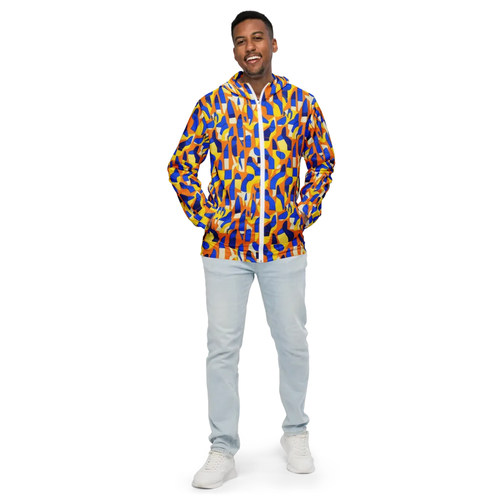 Blue Hour Geometry on Men's Windbreaker — Front