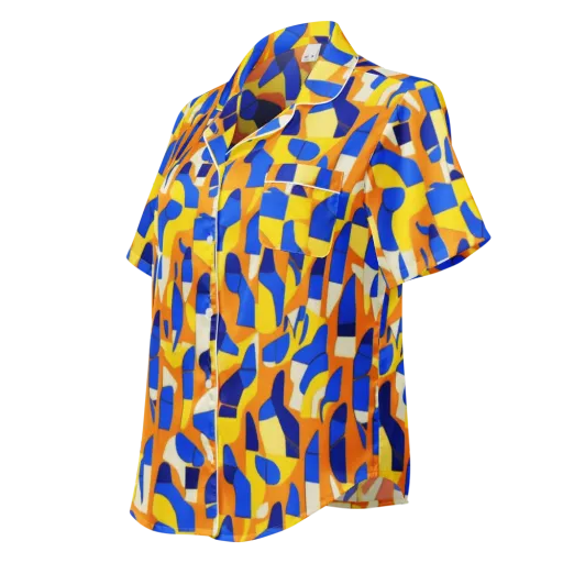 Blue Hour Geometry on a Women's Short Sleeve Pajama Top