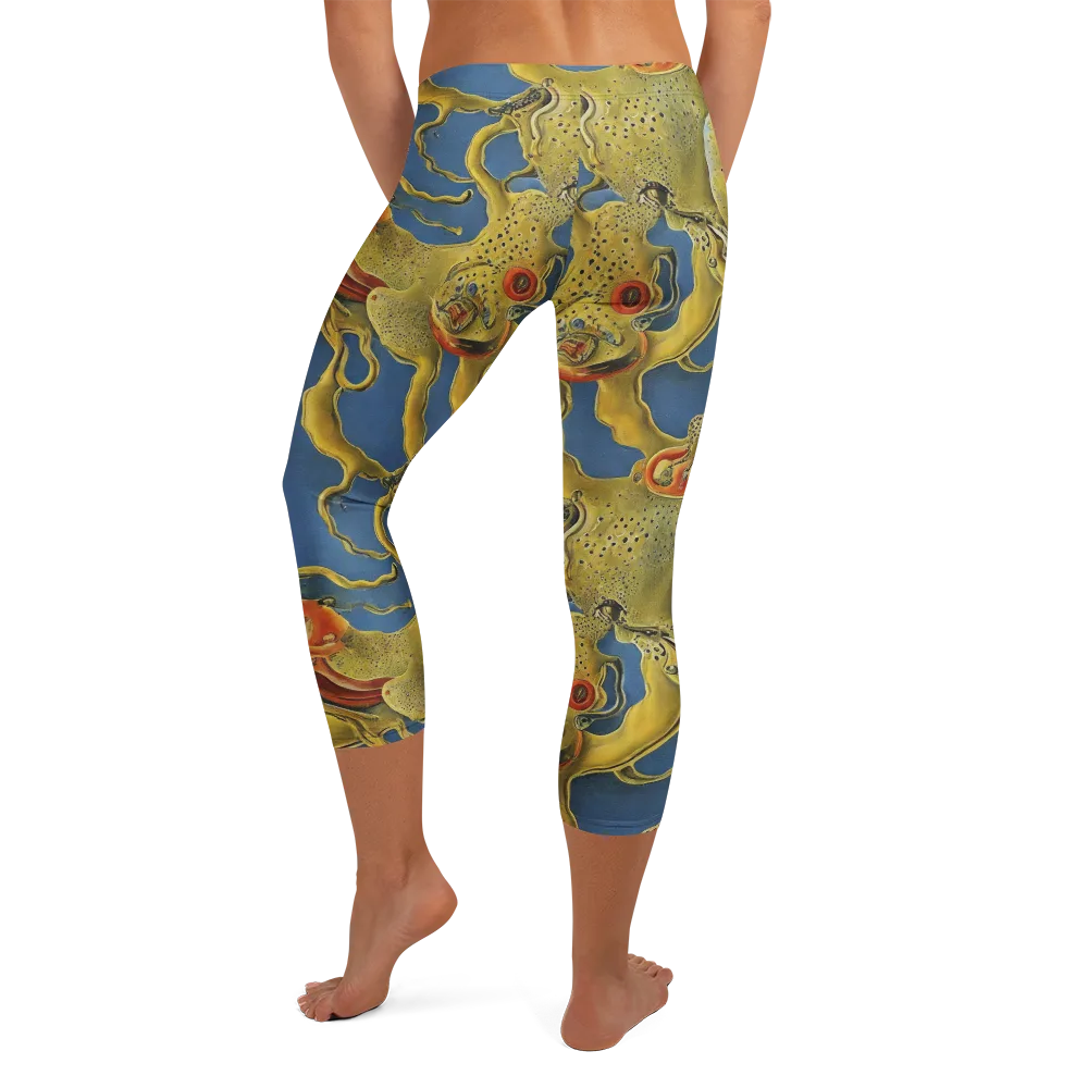 Golden Medusa on Capri Leggings — Back
