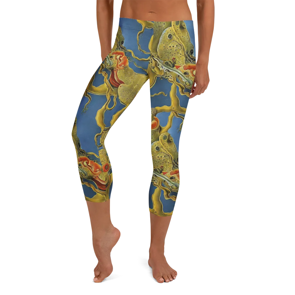 Golden Medusa on Capri Leggings — Front
