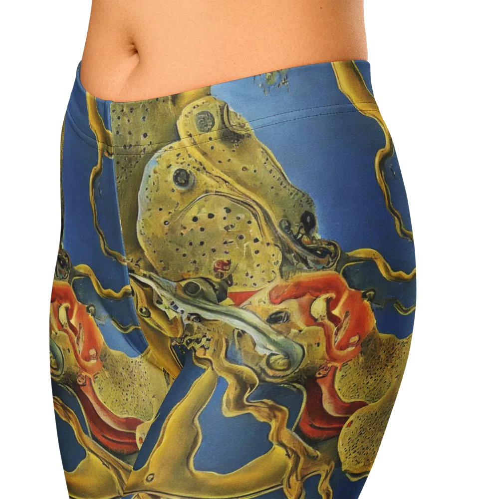 Golden Medusa on Capri Leggings — Zoomed-in