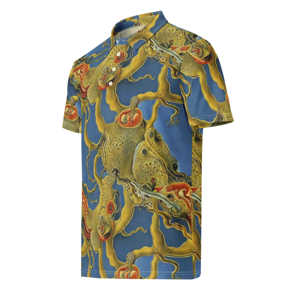 Golden Medusa on Men's Slim Fit Polo Shirt — Left Front
