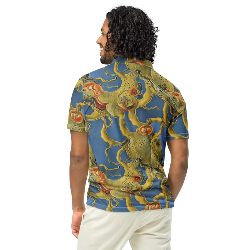 Golden Medusa on Men's Slim Fit Polo Shirt — Back
