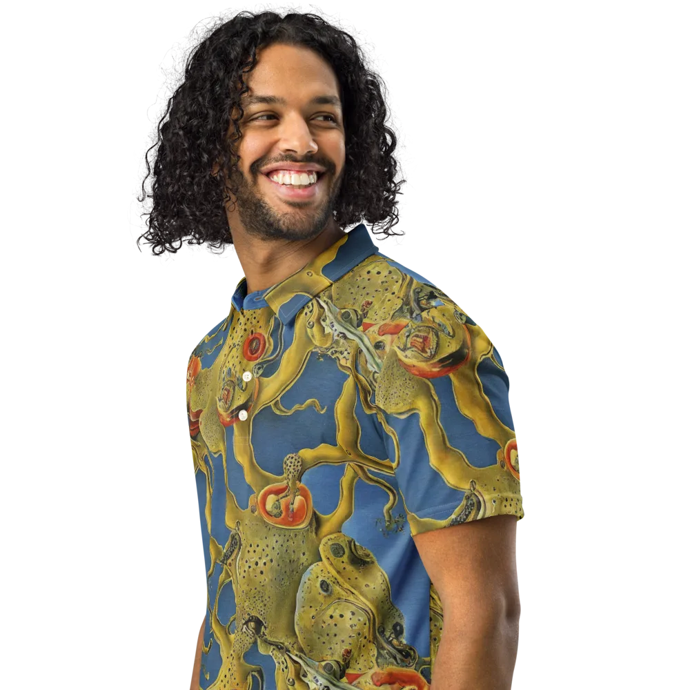Golden Medusa on Men's Slim Fit Polo Shirt — Left Front