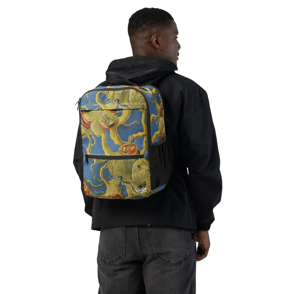 Golden Medusa on Utility Backpack — Back
