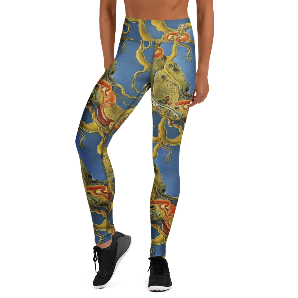 Golden Medusa on Yoga Leggings — Front