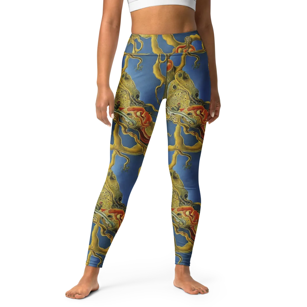 Golden Medusa on Yoga Leggings — Front