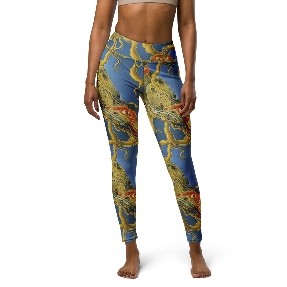 Golden Medusa on Yoga Leggings — Front
