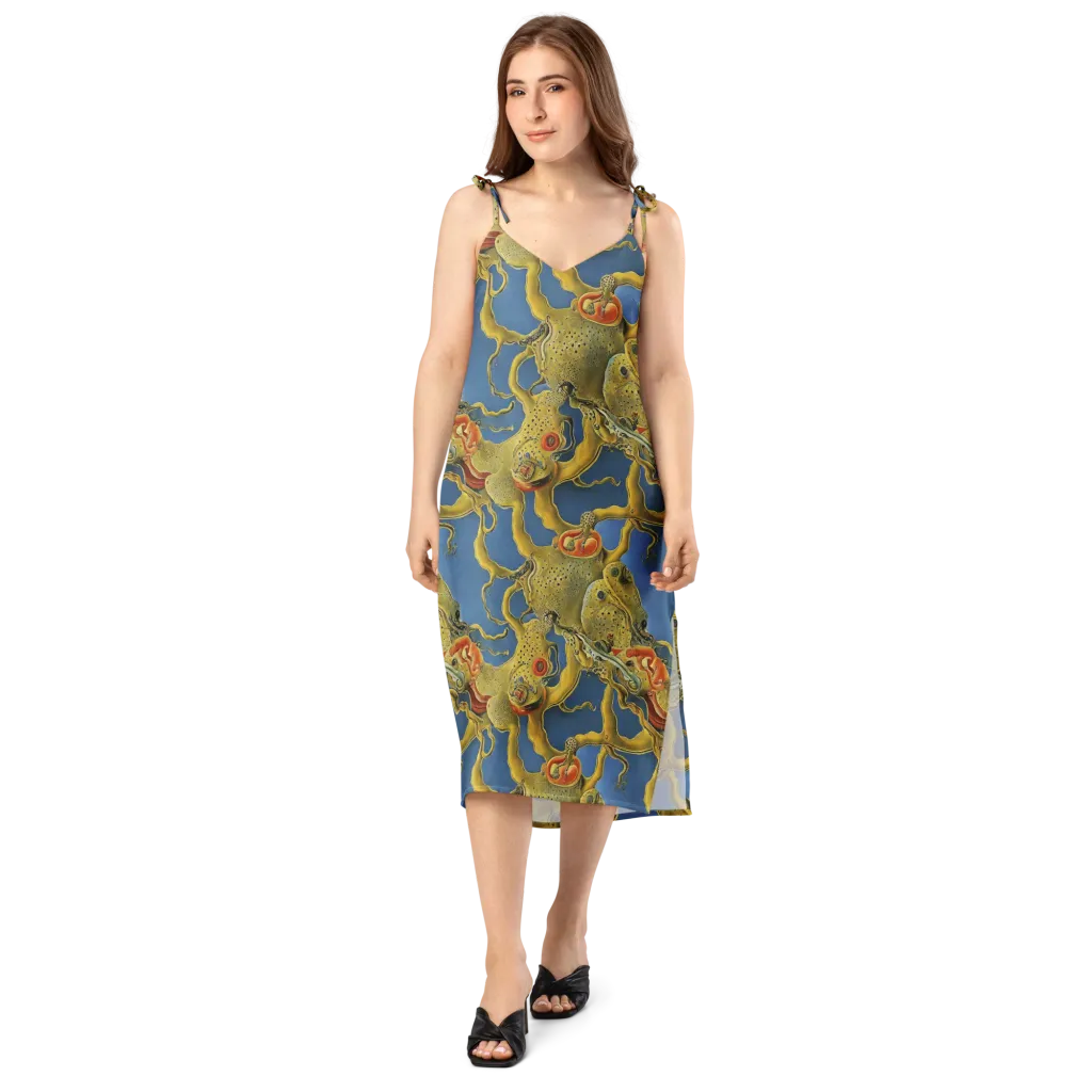 Golden Medusa on Slip Dress — Front