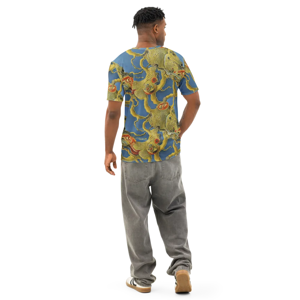 Golden Medusa on Men's Cotton Crew Neck T-Shirt — Back