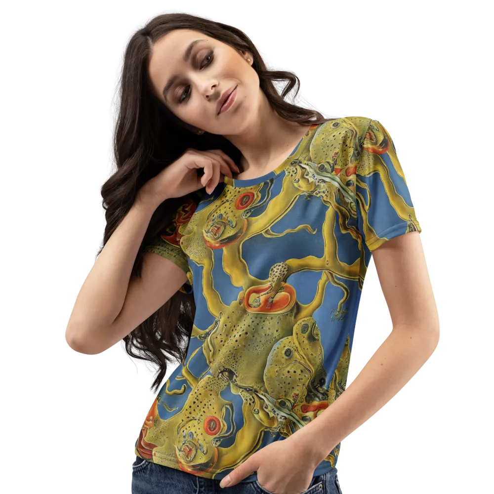 Golden Medusa on Women's Crew Neck T-Shirt — Left Front