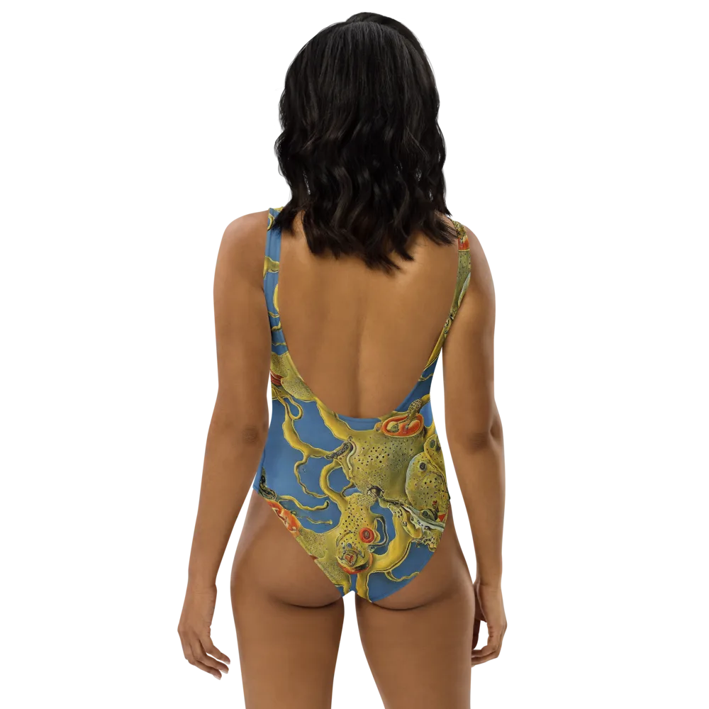Golden Medusa on One-Piece Swimsuit — Back