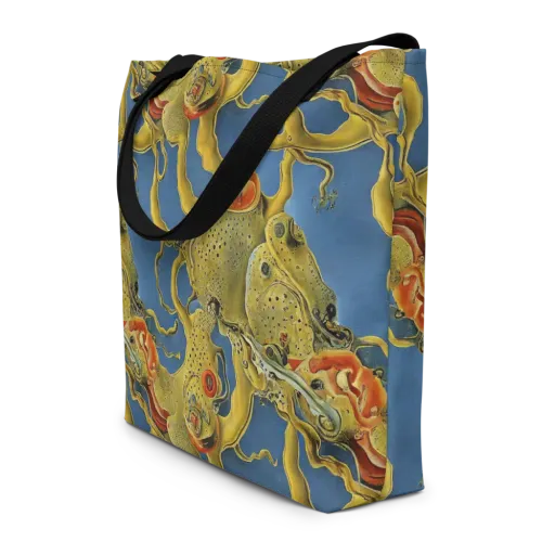 Golden Medusa on a Large Tote Bag W/ Pocket