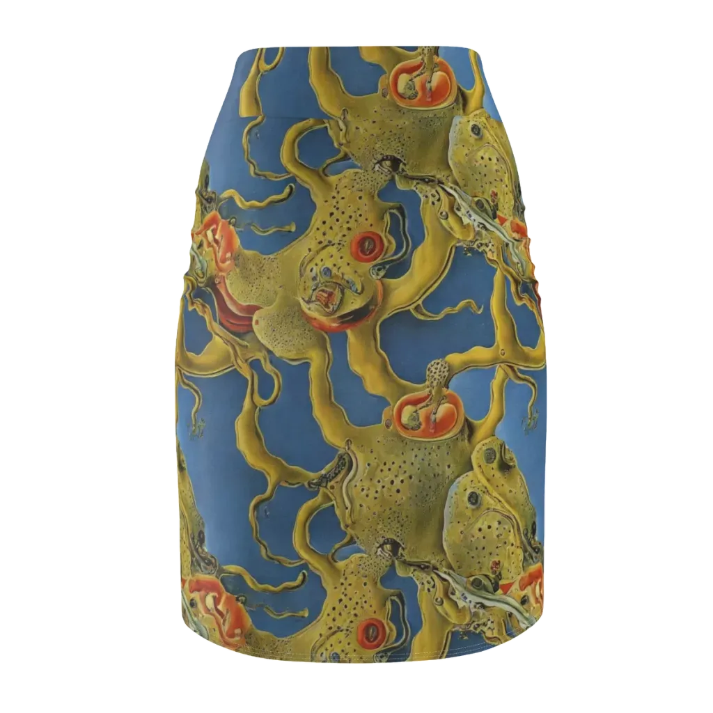 Golden Medusa on Pencil Skirt — Back