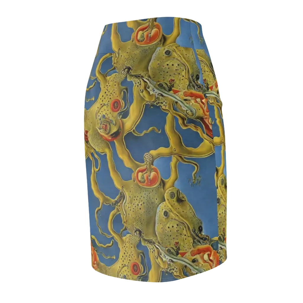 Golden Medusa on Pencil Skirt — Back Side