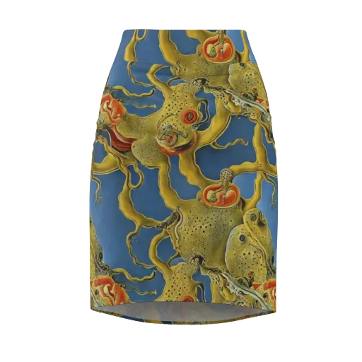 Golden Medusa on a Pencil Skirt