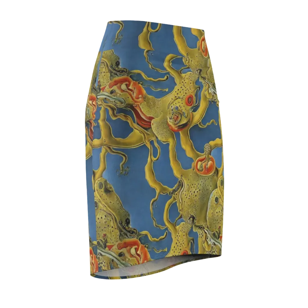 Golden Medusa on Pencil Skirt — Front Side