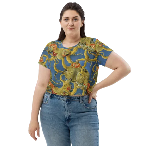 Golden Medusa on a Crop Tee