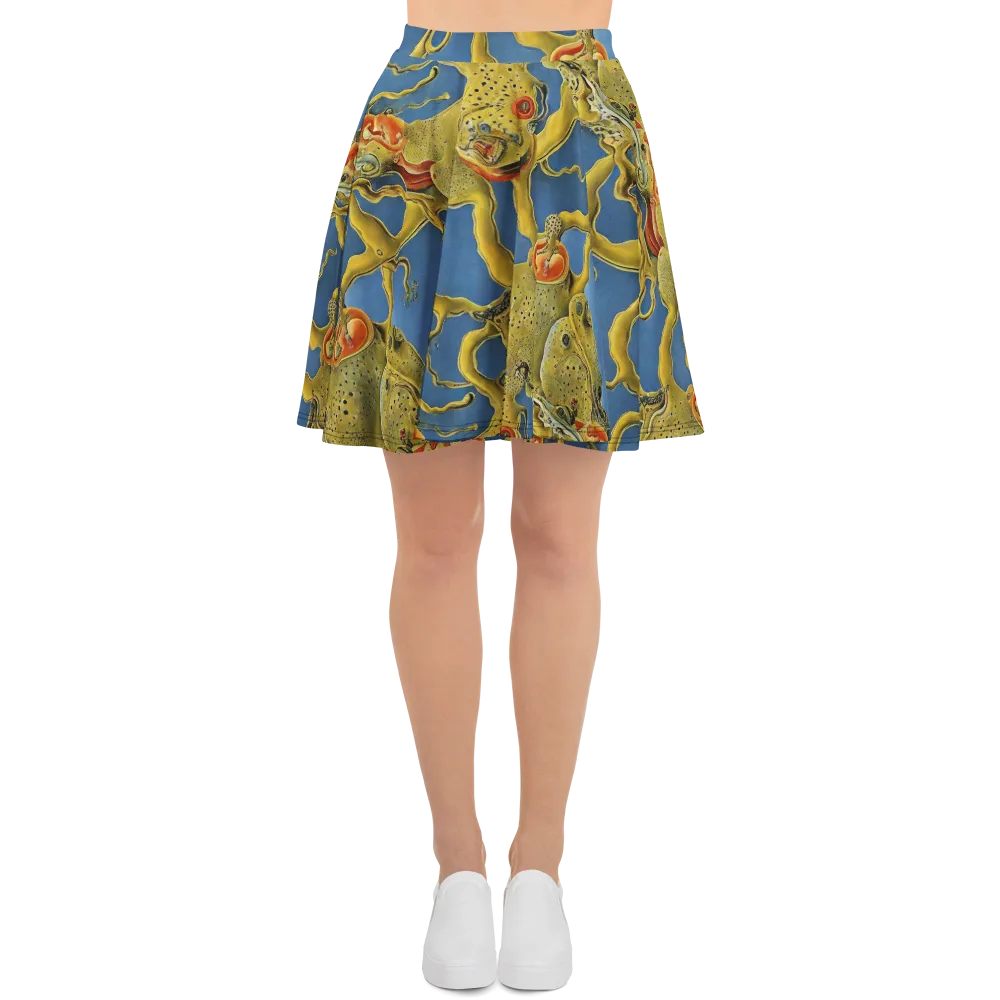 Golden Medusa on Skater Skirt — Front