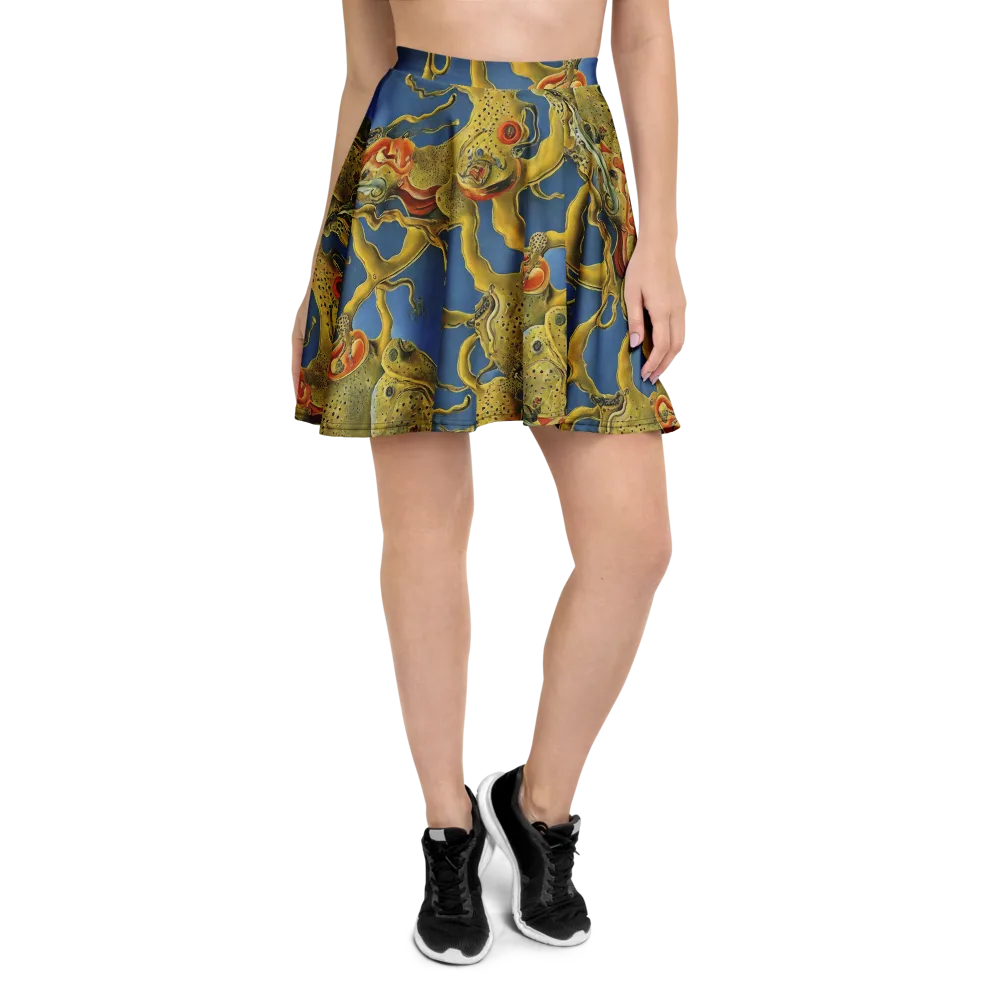 Golden Medusa on Skater Skirt — Front