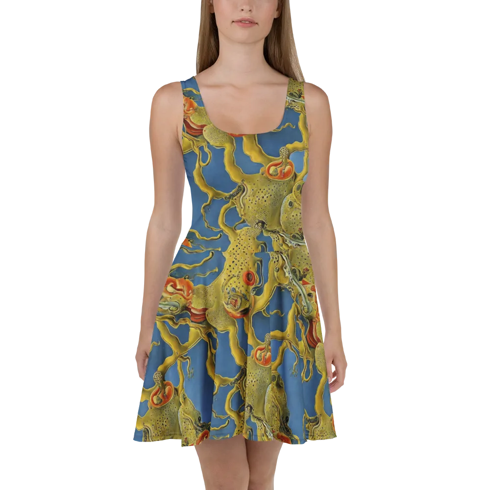 Golden Medusa on Skater Dress — Front