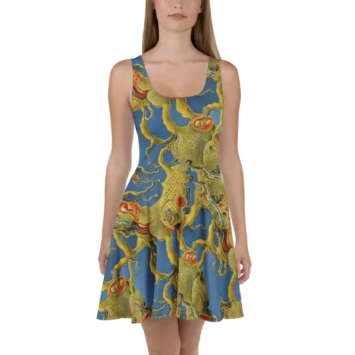 Golden Medusa on a Skater Dress