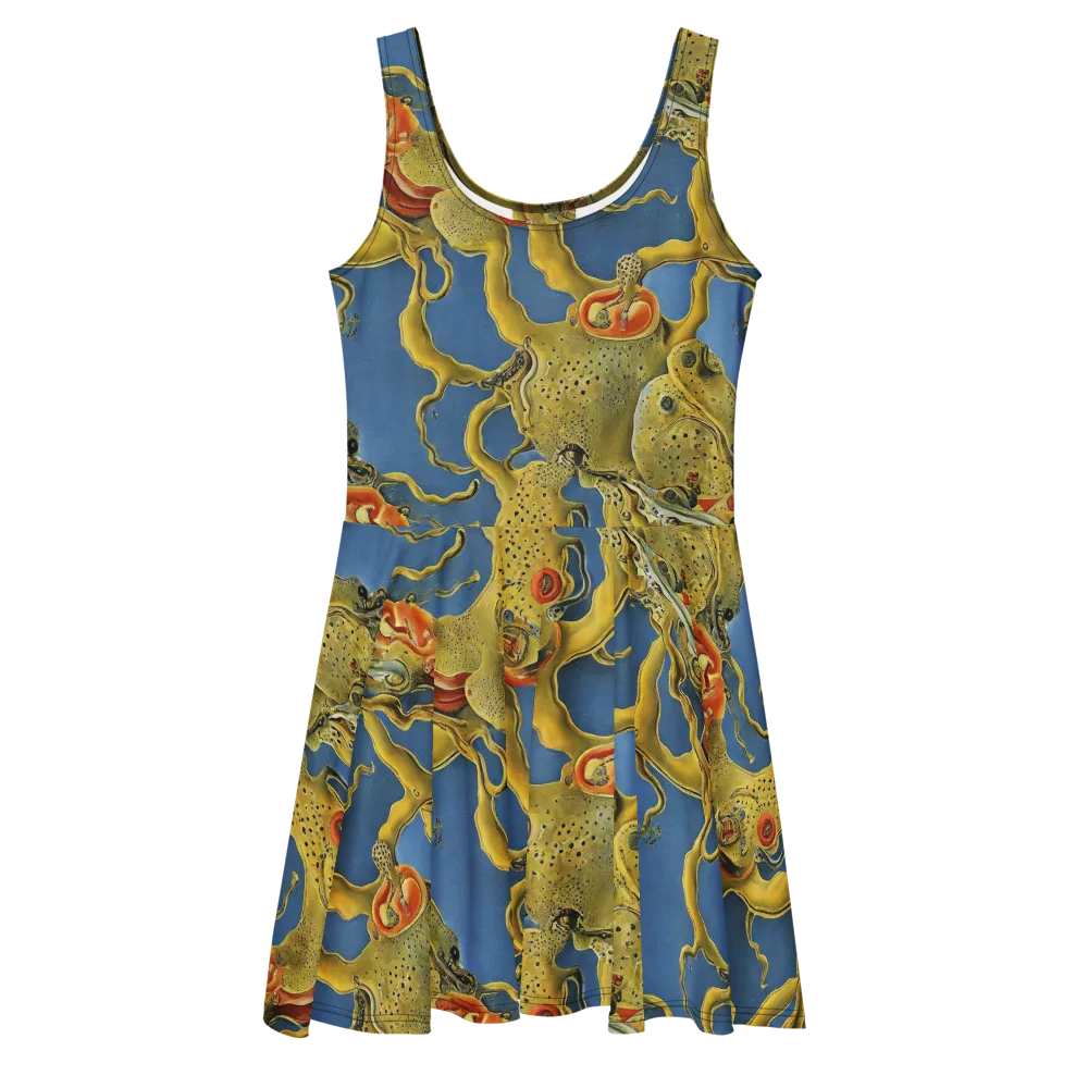Golden Medusa on Skater Dress — Front