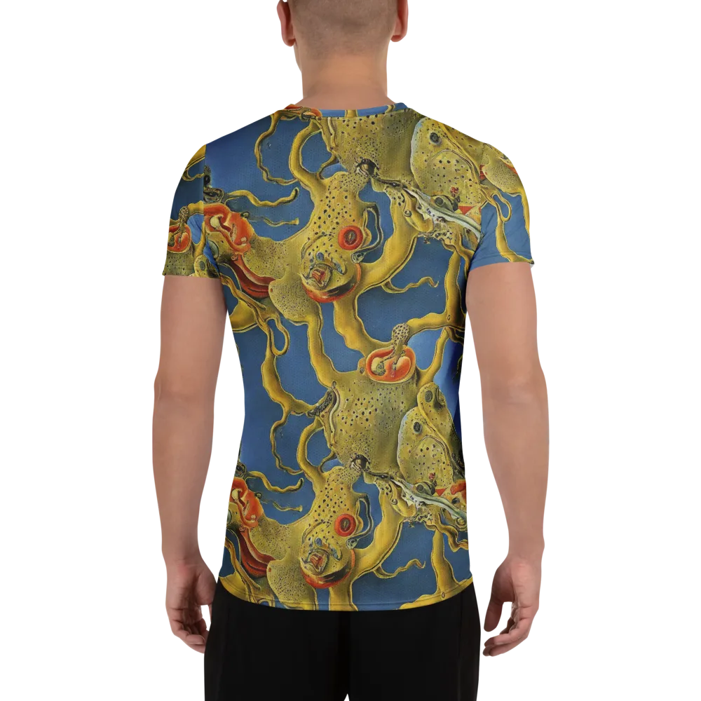 Golden Medusa on Men's Athletic T-Shirt — Back