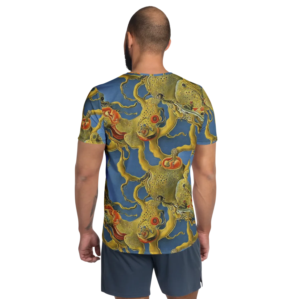 Golden Medusa on Men's Athletic T-Shirt — Back