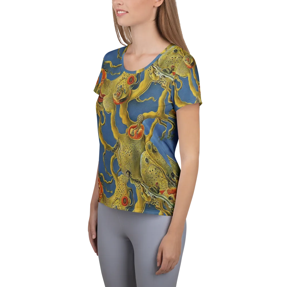 Golden Medusa on Women's Athletic T-Shirt — Left