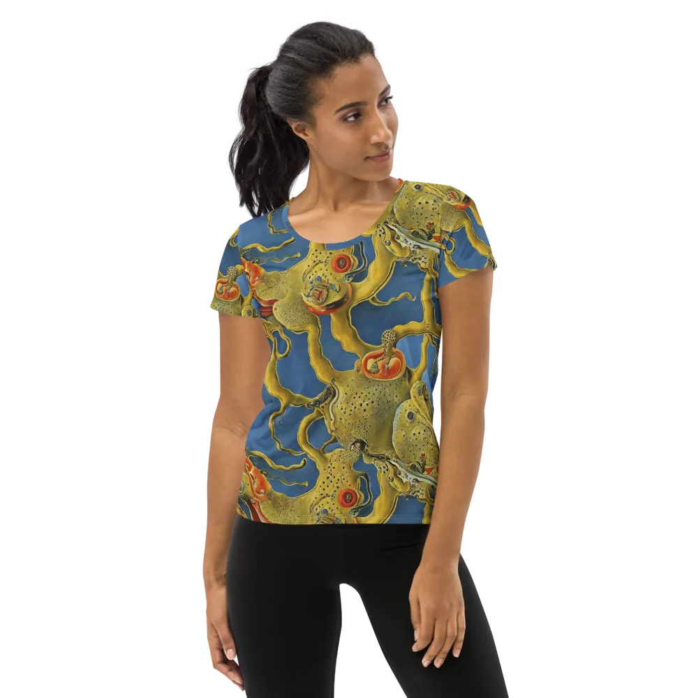 Golden Medusa on Women's Athletic T-Shirt — Front