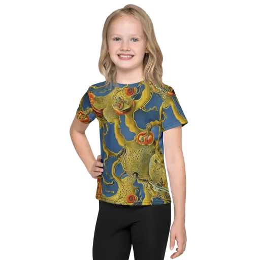 Golden Medusa on a Kids Crew Neck T-Shirt