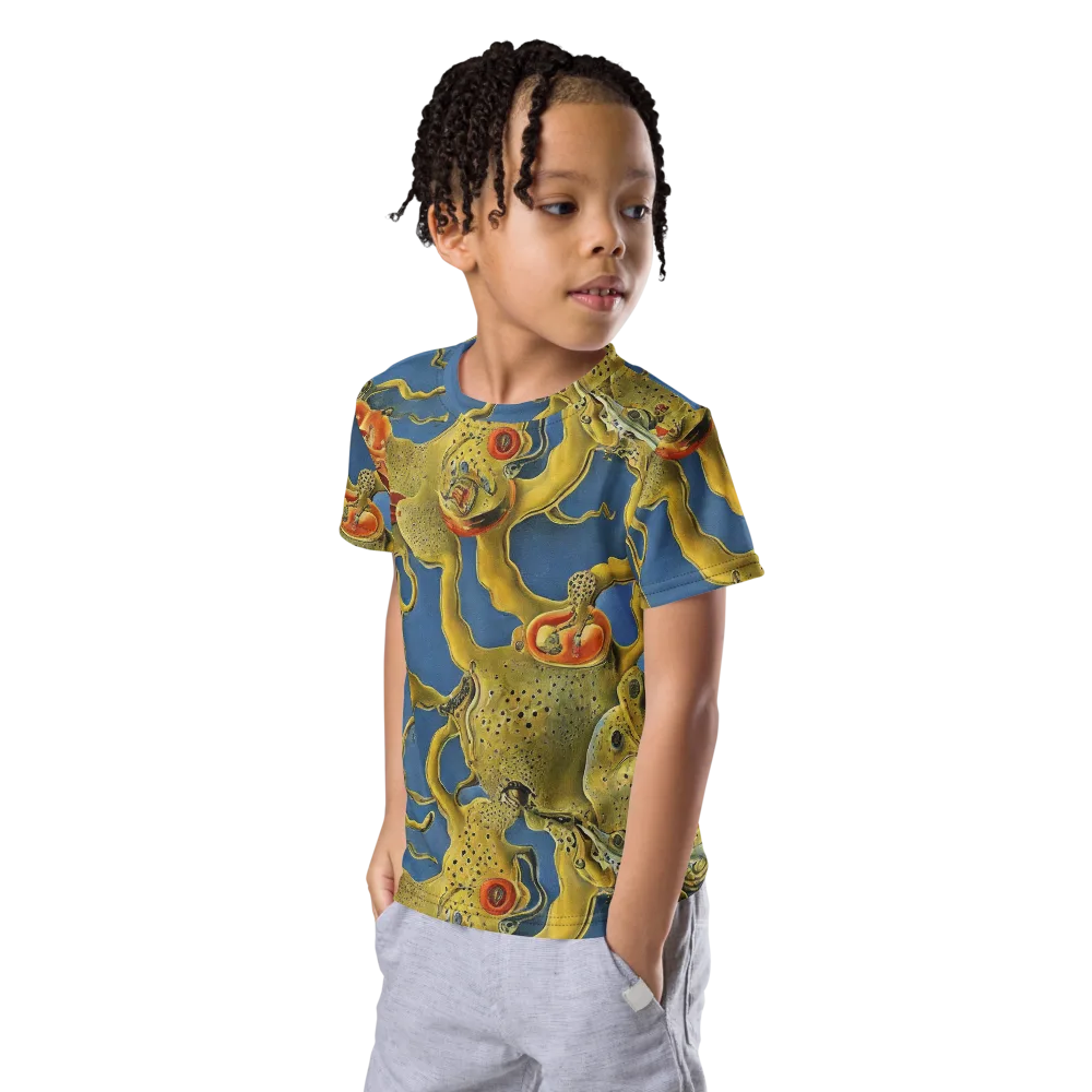 Golden Medusa on Kids Crew Neck T-Shirt — Left Front