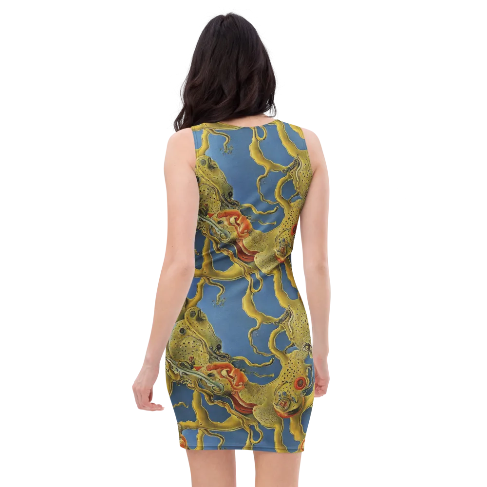 Golden Medusa on Bodycon Dress — Back