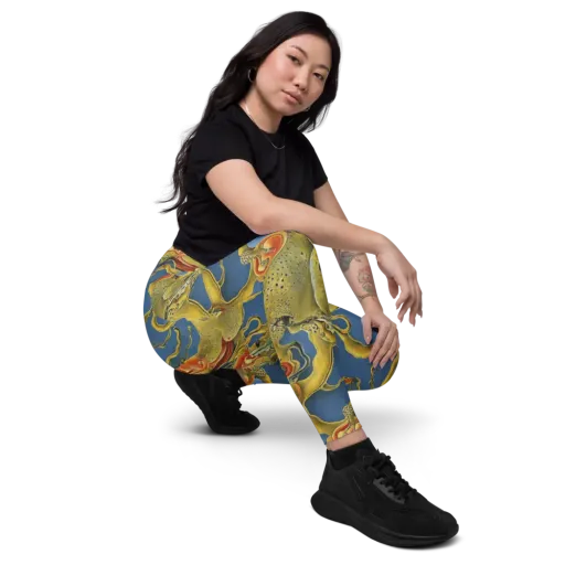 Golden Medusa on a Leggings with Pockets