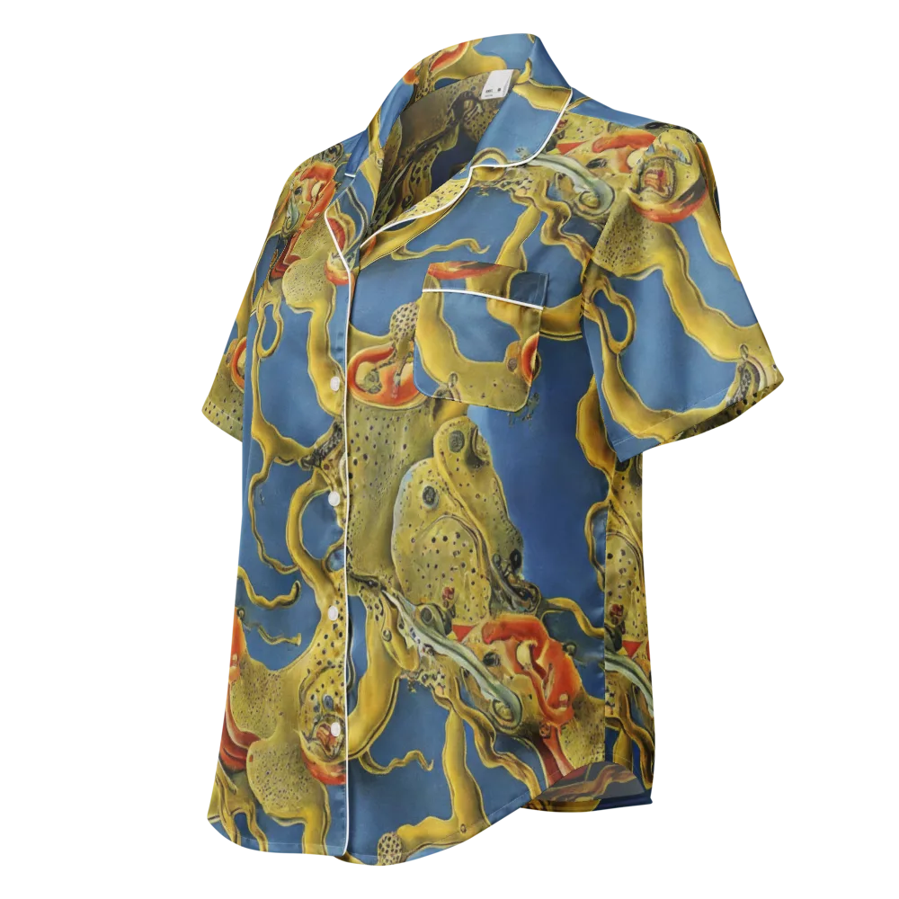 Golden Medusa on Women's Short Sleeve Pajama Top — Left Front