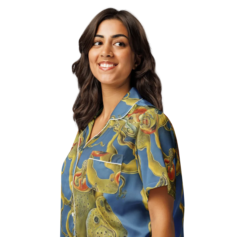 Golden Medusa on Women's Short Sleeve Pajama Top — Left Front