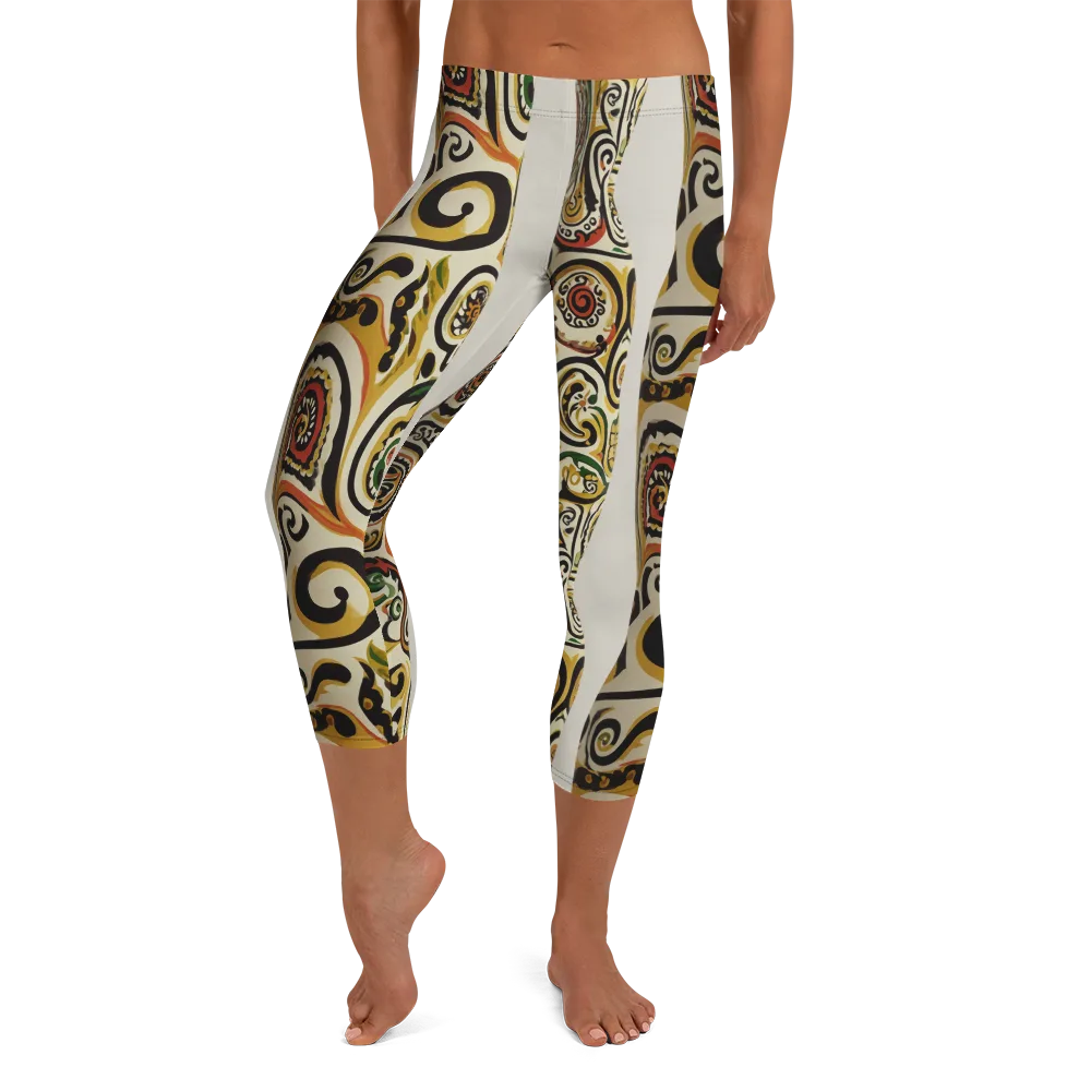 Persian Current on Capri Leggings — Front