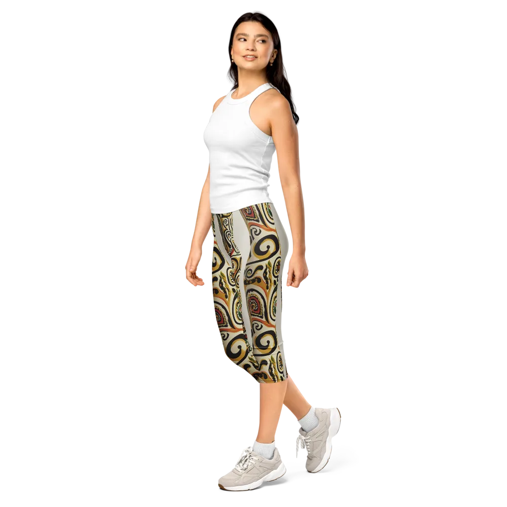 Persian Current on Capri Leggings — Left Front