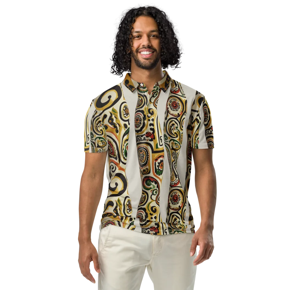 Persian Current on Men's Slim Fit Polo Shirt — Front