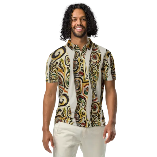Persian Current on a Men's Slim Fit Polo Shirt