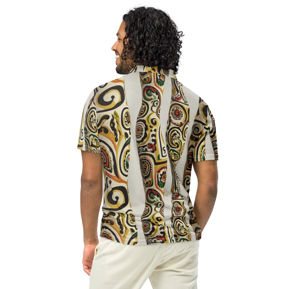 Persian Current on Men's Slim Fit Polo Shirt — Back