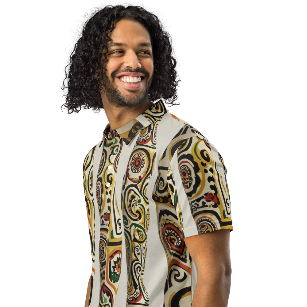 Persian Current on Men's Slim Fit Polo Shirt — Left Front
