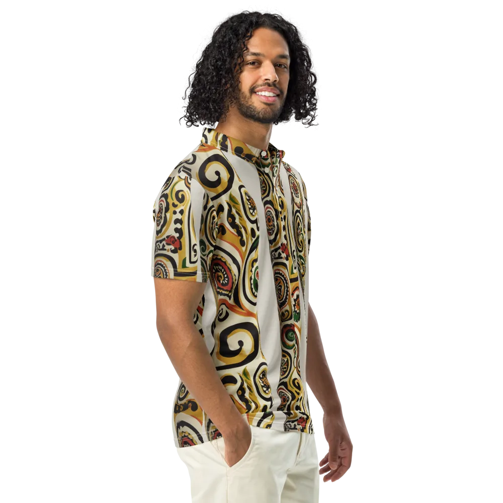 Persian Current on Men's Slim Fit Polo Shirt — Right Front